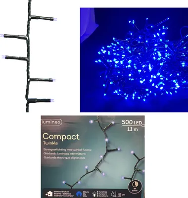 Produktbild von Lichterkette LED Kompakt Blinkend Grün-Blau 16m 500 LEDs Grünes Kabel