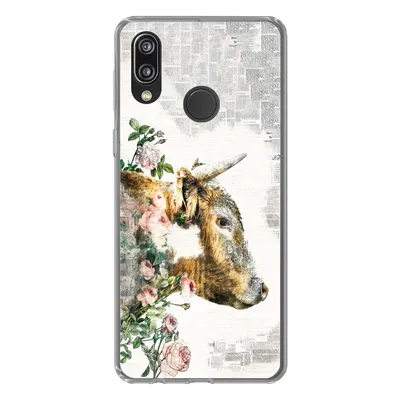 Produktbild von MuchoWow® Handyhülle Schutzhülle Hülle für Huawei P20 Lite (2020) Schottischer Highlander - Farbe - Blumen Silikon Softcase Handy Hülle - Kartenhalter
