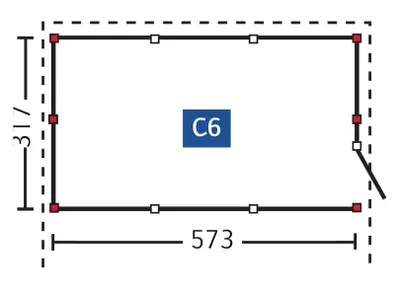 Produktbild von PGH Abstellraum C6 aus Profilschalung 573x317x200cm