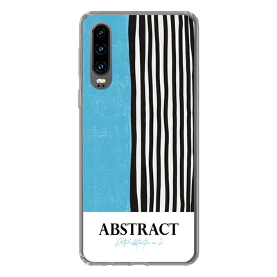 Produktbild von MuchoWow® Handyhülle Schutzhülle Hülle für Huawei P30 Design - Blau - Schwarz - Weiß Silikon Softcase Handy Hülle - Kartenbesitzer
