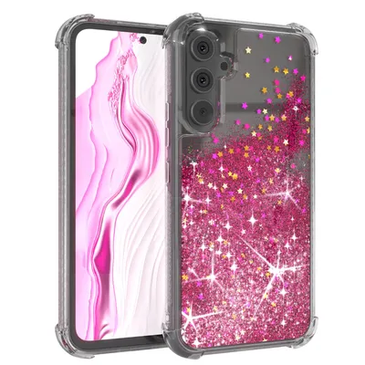 Produktbild von EAZY CASE - Glitzer Hülle kompatibel mit  Samsung Galaxy A54 Glitzer Schutzhülle, Soft Case, Backcover Transparent mit Motiv