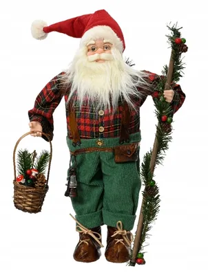 Imagen del producto de Papá Noel con cesta. Adorno navideño, 60 x 27 cm