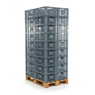 Produktbild von 36 Stück Bäckerkisten / Brotkisten 600 x 400 x 230 mm in grau