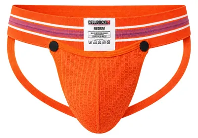 Zdjęcie produktu dla CELLBLOCK 13 Tight End 2 inch Snap Up Jockstrap Orange - Größe L