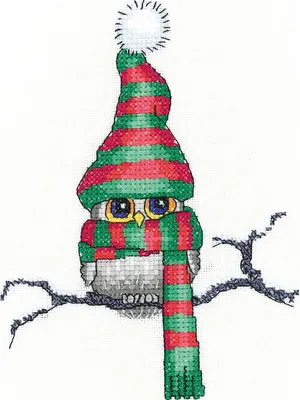 Productafbeelding van Hobbyborduurset "Ollie Uil", PUOO1414-E, 11,5x15,5 cm