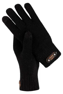 Produktbild von 1 Paar Herrenhandschuhe aus Kunstleder mit Logo, 3D-Jacquard-Rippbündchen, dickem Fleecefutter, geeignet für Herbst und Winter, Touchscreen-kompatibel, gestrickt