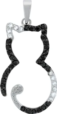 Produktbild von F Anhänger 925/- Sterling Silber 3,1cm weiß Zirkonia weiß 358240958