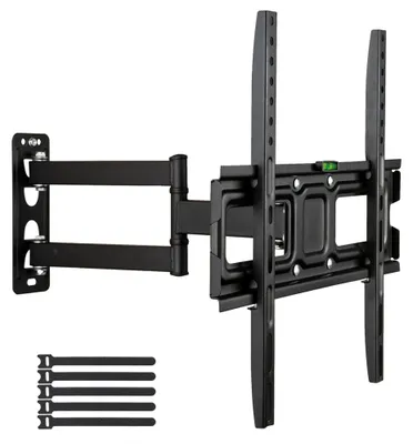 Zdjęcie produktu dla LEADZM TMXD-103 - Uchwyt ścienny do telewizora, regulowany kątem nachylenia, maksymalny standard VESA 400x400 mm, do telewizorów/monitorów o przekątnej 32-65 cali, z poziomnicą, kolor czarny