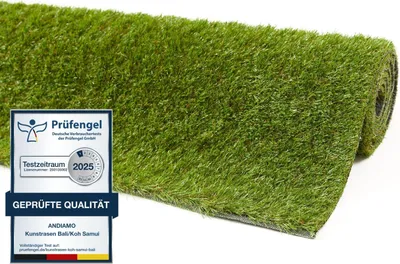 Aufgerollter Kunstrasen 200x300 cm mit Prüfsiegel – ideal für Balkon & Garten
