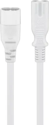 Produktbild von Goobay Verlängerungskabel C7/C8; 2 m, Weiß, Gerätestecker C8 > Gerätebuchse C7