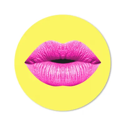 Produktbild von MuchoWow® Mauspad Mousepad Lippen - Rosa - Gelb 20x20 cm - Mousepads - Maus Mat - Pad - Mausunterlage - Schreibtischmatte