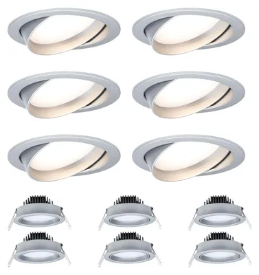 Image de Lot de 6 lampes encastrées orientables, 6 x 4,5 W, 380 lumens, 2700 K (blanc chaud), équivalent à 6 x 35 W