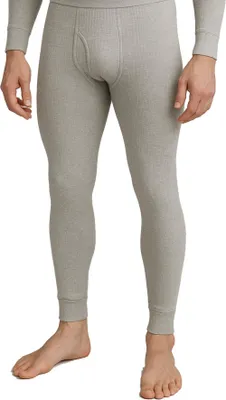 Produktbild von Herren Thermo Unterhose Lang | Baumwolle Polyester | Winter Leggings mit Eingriff Grau-Meliert/2XL