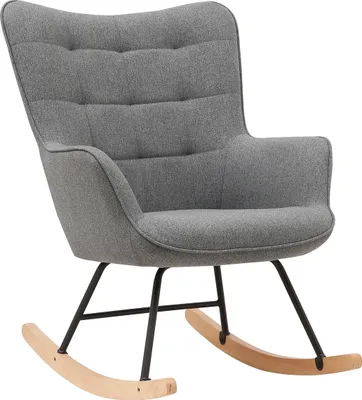 Produktbild von Schaukelstuhl "RICHIE" aus Webstoff in grau. Abmessungen (BxHxT) 72x92x92 cm