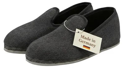 Produktbild von PANTOFFELMANN Kamelhaar Niedertreter Gummisohle Filzpantoffel Herren Damen DDR Ostalgie Filz Hausschuhe anthrazit 45