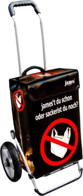 Produktbild von James Einkaufstrolley - NOPLASTIC-SACKL - stabiler Einkaufswagen mit individuellem Design - einfarbig: schwarz in Ausführung: Royal-Leichtraeder