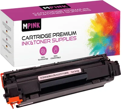 A toner cartridge and its packaging are displayed against a white background.