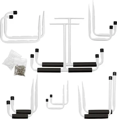 Image de Lot de 12 crochets muraux pour vélo, échelle, outils de jardinage, peu encombrants