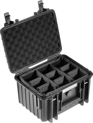 Produktbild von B&W Outdoor Case Type 2000 schwarz mit Facheinteilung