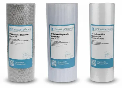 Produktbild von Filter Set 10' 3-teilig Ersatzfilter Umkehrosmose Anlage RO Sediment Aktivkohle