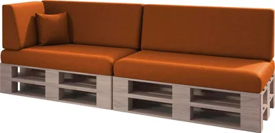 Produktbild von sunnypillow 6er Set Palettenkissen mit abnehmbarem Bezug Sitzkissen + Rückenkissen Palettenauflage Palettenpolster Indoor / Outdoor | Orange |