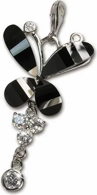 Produktbild von SilberDream Charm Anhänger Schmetterling schwarz Zirkonia Echt Silber FC4111S
