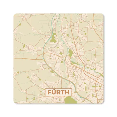 Produktbild von MuchoWow® Mauspad Mousepad Fürth - Karte - Stadtplan - Vintage - Karte 20x20 cm - Mousepads - Maus Mat - Pad - Mausunterlage - Desk Mat - Bureauartikeln