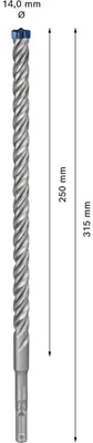 Image de Foret pour perforateur  BOSCH EXPERT SDS plus-7X 14 x 250 x 315 mm