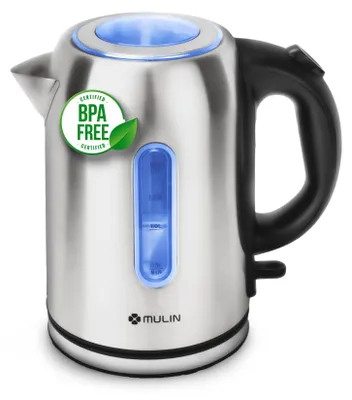 Obrázek produktu pro Elektrická konvice z nerezové oceli, objem 1,7 litru, výkon 2200 W, rychlovarná