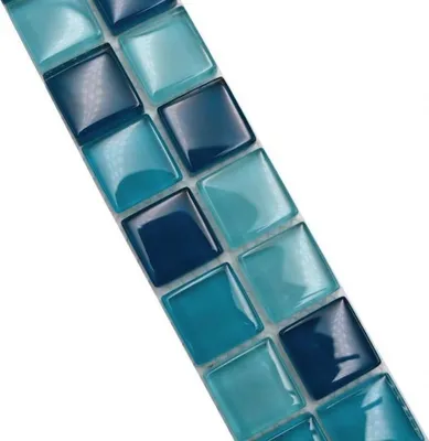 Produktbild von Mosaik Borde Bordüre Glasmosaik Mosaikfliese mix blau petrol türkis MOS88BOR-XCE95