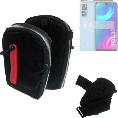 Produktbild von K-S-Trade Outdoor Gürteltasche Holster Umhängetasche kompatibel mit TCL 30+ schwarz Handy Tasche Case travelbag Schutz Hülle Handy Hülle