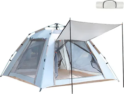 Produktbild von Outdoor-Zelt, Camping-Picknickzelt, tragbares Zelt, silberbeschichtetes Zelt, verdickter Sonnenschutz, schnell zu öffnen, geeignet für 5–8 Personen