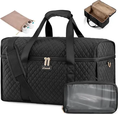 Produktbild von LOVEVOOK Reisetasche Damen Groß, Wasserdicht Weekender Handgepäck Tasche Schwarz