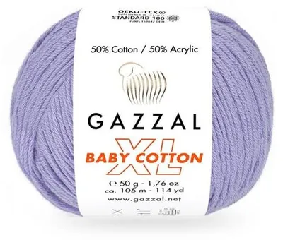 Produktbild von Gazzal Baby Baumwolle XL Violet, Weiche 50% Baumwolle, Kinderwolle, 50g, Hochwertig