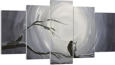Produktbild von Bild auf Leinwand - Leinwandbild - Vogel Baum modern - 160x85cm - Wand Bild - Wanddeko - Wandbilder - Leinwanddruck - Bilder - Kunstdruck - Wanddekoration - Leinwand bilder - Wandkunst - EA160x85-3432