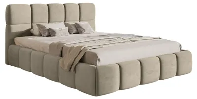 Produktbild von Selsey Cloudy – Polsterbett 120x200 cm, Samt Graubeige