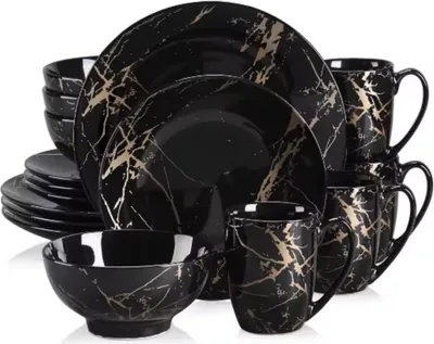 Produktbild von Opal Serviesset – Frühstücksteller – 4 Personen – 16-teilig – Weiß Keramisch – Backofengeeignet