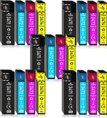 Produktbild von 20er Pack Druckerpatronen 34 34XL kompatibel mit Epson WF-3720