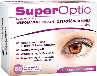 Zdjęcie produktu dla Witaminy do oczu Superoptic 60 kaps. Lepszy i zdrowy wzrok luteina omega-3