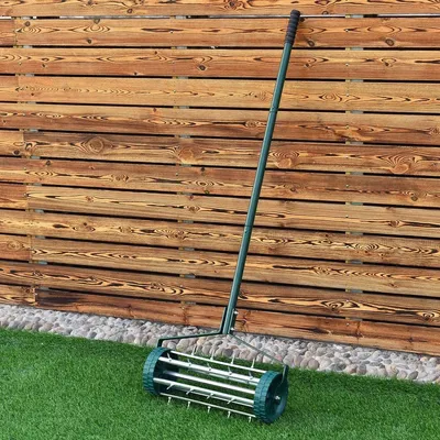 Obrázok produktu pre Valec na prevzdušňovanie trávnika, 45 cm široký, oceľ a plast