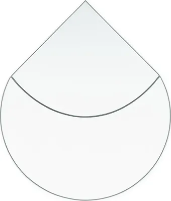 Produktbild von Feuercampus Funkenschutzplatte Glas zweiteilig Tropfenform ESG 0,6 cm hitzebeständig Kamin Bodenschutz Platte Sicherheitsglas Kaminofen Funkenschutzplatte Glasplatte