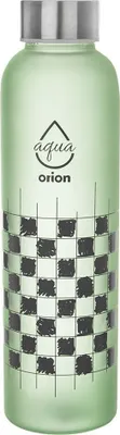 Obrázek produktu pro Orion skleněná láhev na pití láhev na vodu limonádu smoothie zelená s kostkovaným vzorem 600 ml