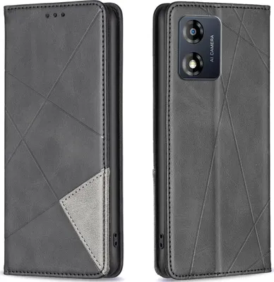 Produktbild von Mobigear Rhombus Slim  Motorola Moto E13 Hülle Klapphülle - Grau
