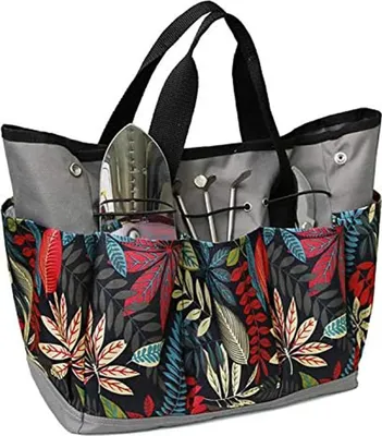 Produktbild von Gartenwerkzeugtasche, Ahornblatt-Gartentasche mit 8 Taschen, Canvas-Garten-Tragetasche für Damen und Herren, Aufbewahrungstasche für Gartenpflanzenwerkzeuge (Werkzeuge NICHT im Lieferumfang enthalten)