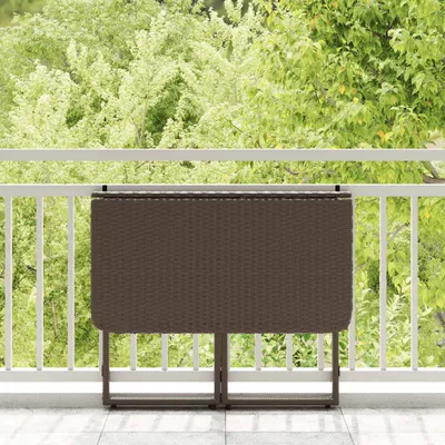 Produktbild von Möbel Gartentische - Braun - CLORIS Gartentisch Klappbar Braun 90x51x75 cm Poly Rattan,6.8 Kg - 752704