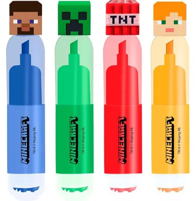 Obrázok produktu pre Sada Minecraft s 4 zvýrazňovačmi a pečiatkou