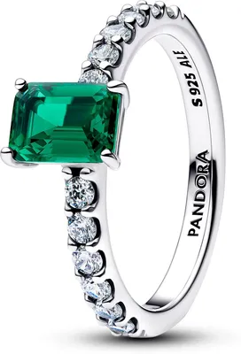 Zdjęcie produktu dla PANDORA. Pierścionek "Rectangular Sparkling Green Halo"