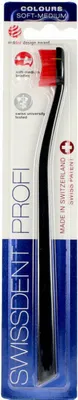 Produktbild von Swissdent Profi Colours Schwarze Und Rote Zahnbürste