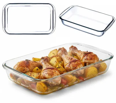 Image de Plat à gratin rectangulaire - Verre - 2,2 litres - Borosilicate - Compatible lave-vaisselle