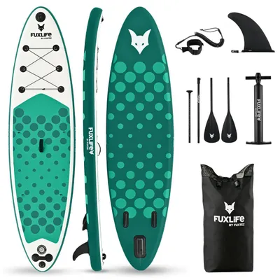 Immagine prodotto di FUXLIFE by FUXTEC SUP Board FX-SUP320eco verde | Stand Up Paddle Board gonfiabile | 320 cm | 150 kg | Set con pompa e 3 pinne grün